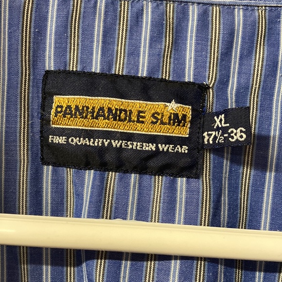 Panhandle Slim Men’s Striped Western Cowboy Shirt Pearl Snaps Ling Sleeves Sz XL - Picture 3 of 7